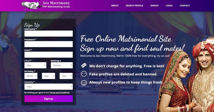PHP Matrimony Match Making Script Website by Accentuate e Services